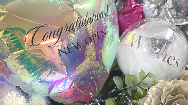 オーロラフィルムのハートのバルーン